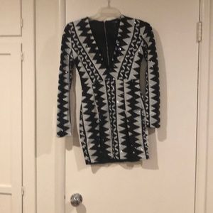 Black and white mini dress